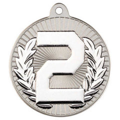 TWO COLOUR MEDAL 2ND MATT SILVER/SILVER - 2in - Optimum Teamwear