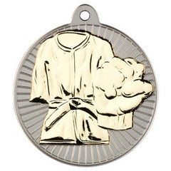 MARTIAL ARTS TWO COLOUR MEDAL MATT SILVER/GOLD - 2in - Optimum Teamwear