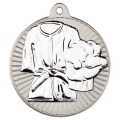 MARTIAL ARTS TWO COLOUR MEDAL MATT SILVER/SILVER - 2in - Optimum Teamwear