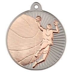 BASKETBALL TWO COLOUR MEDAL MATT SILVER/BRONZE - 2in - Optimum Teamwear