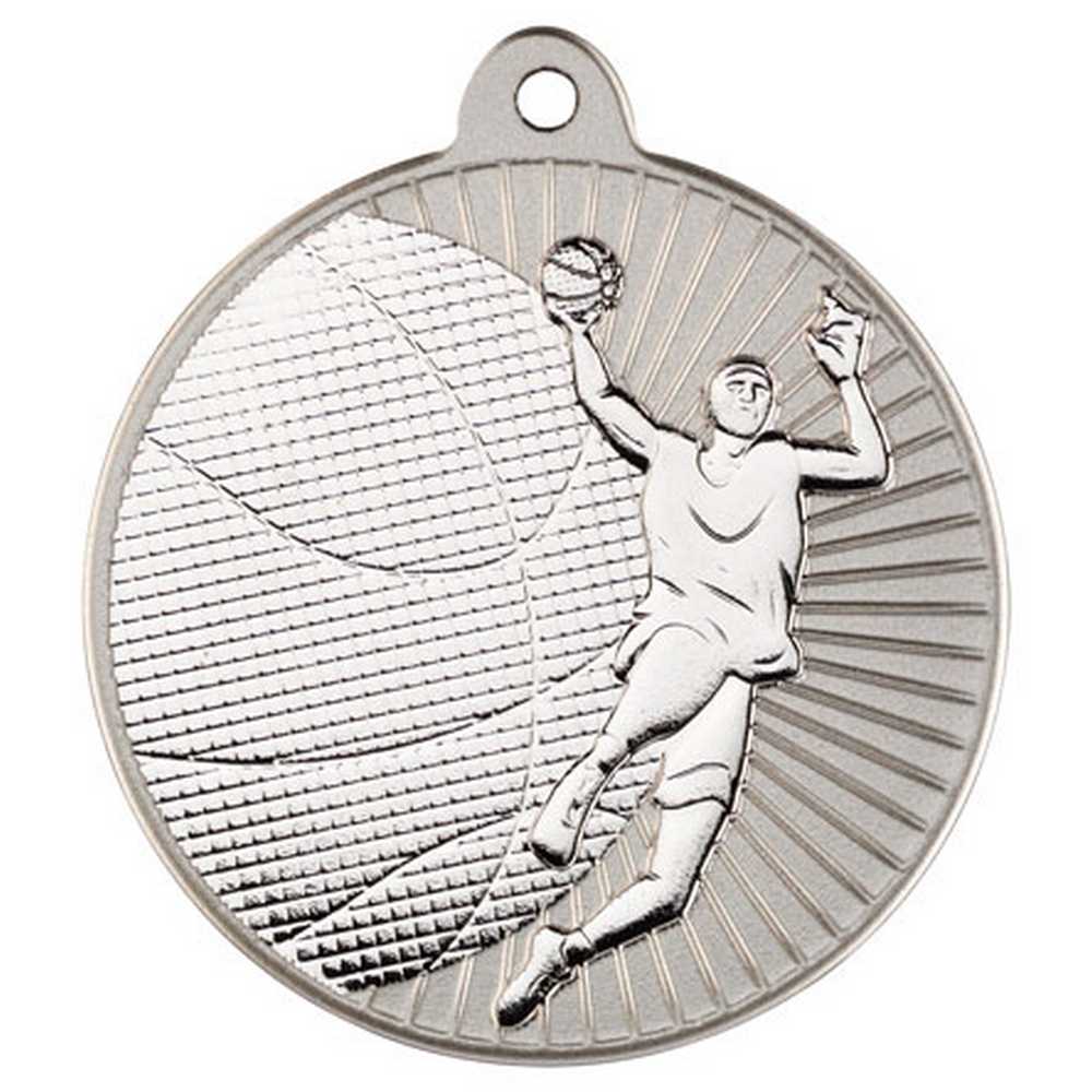 BASKETBALL TWO COLOUR MEDAL MATT SILVER/SILVER - 2in - Optimum Teamwear