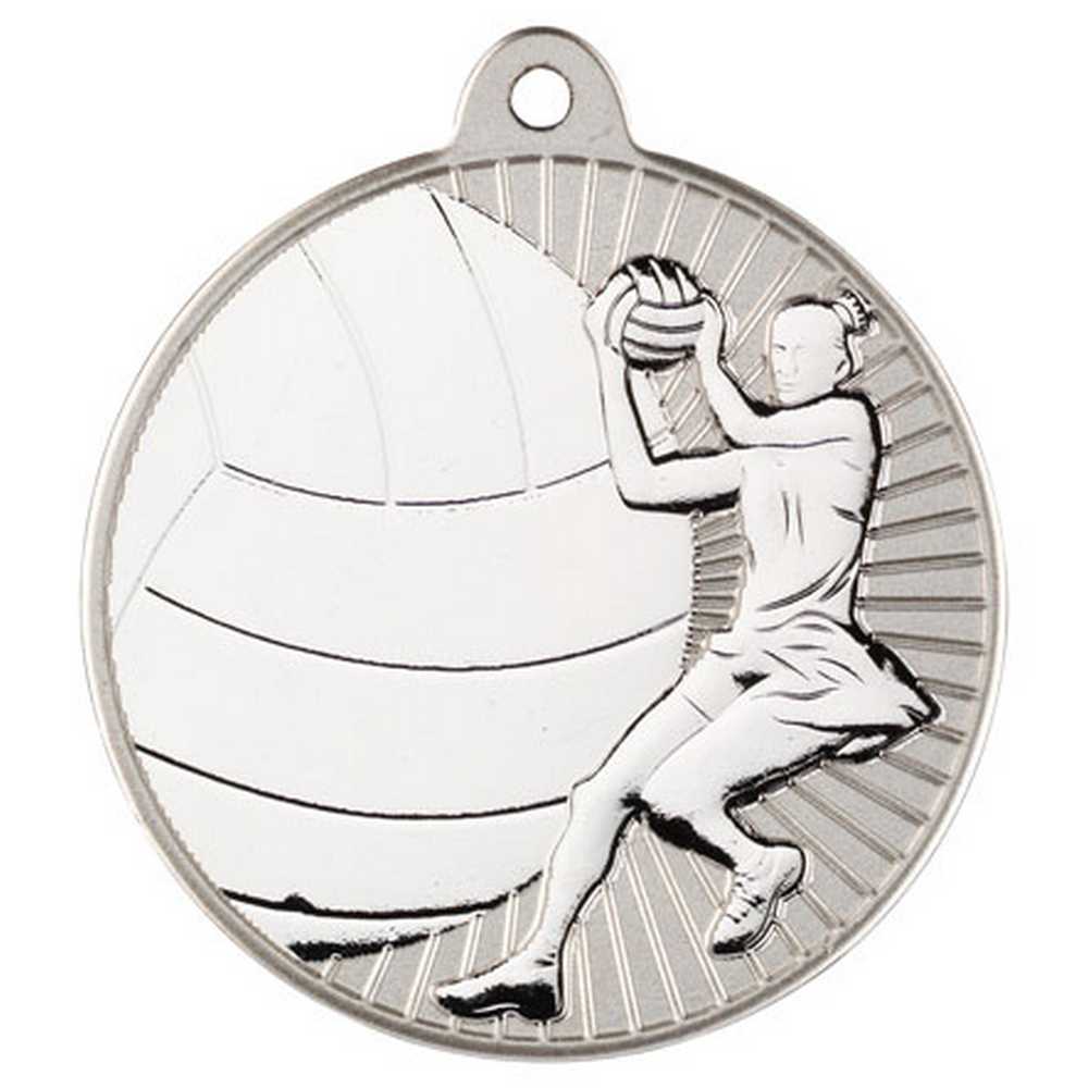 NETBALL TWO COLOUR MEDAL MATT SILVER/SILVER - 2in - Optimum Teamwear