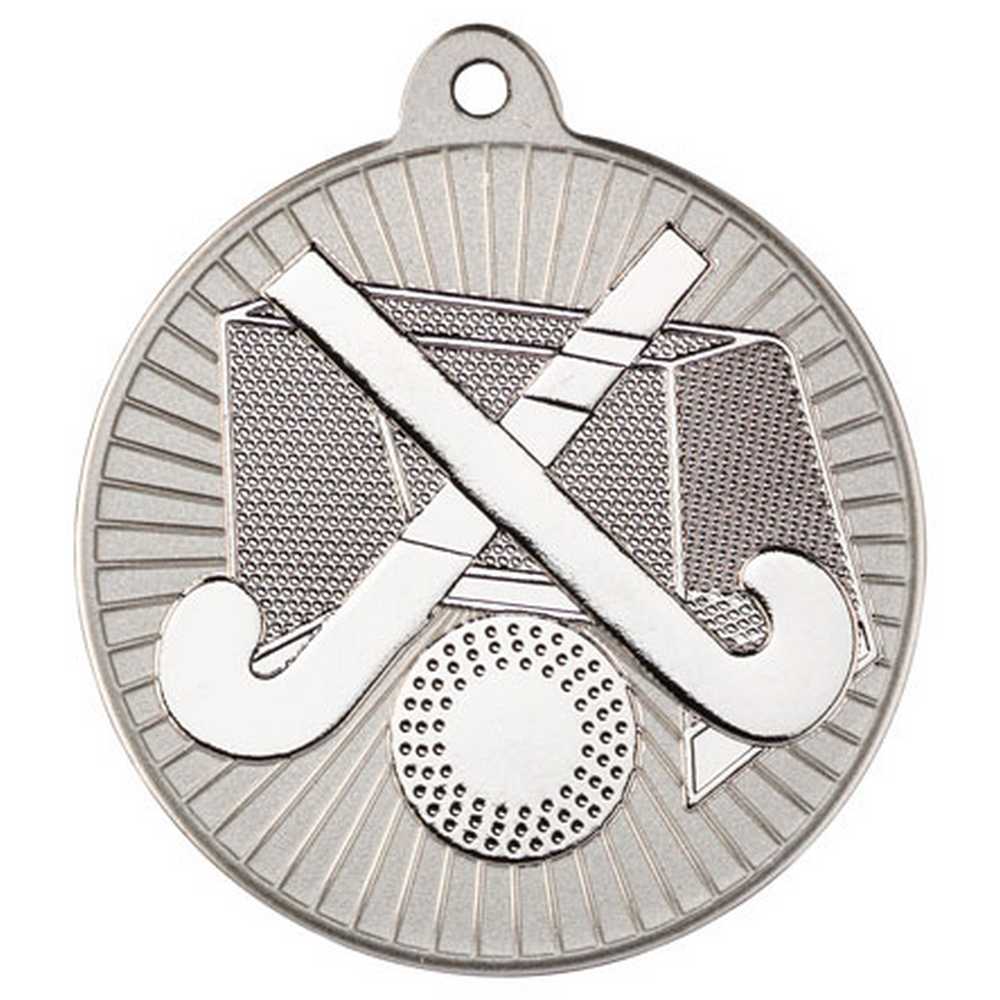 HOCKEY TWO COLOUR MEDAL MATT SILVER/SILVER - 2in - Optimum Teamwear