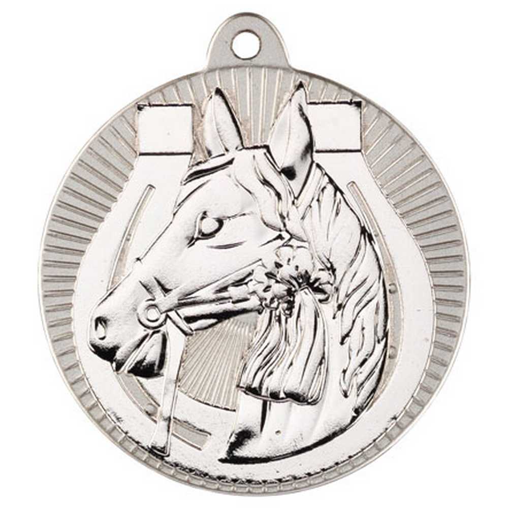 HORSE TWO COLOUR MEDAL MATT SILVER/SILVER - 2in - Optimum Teamwear