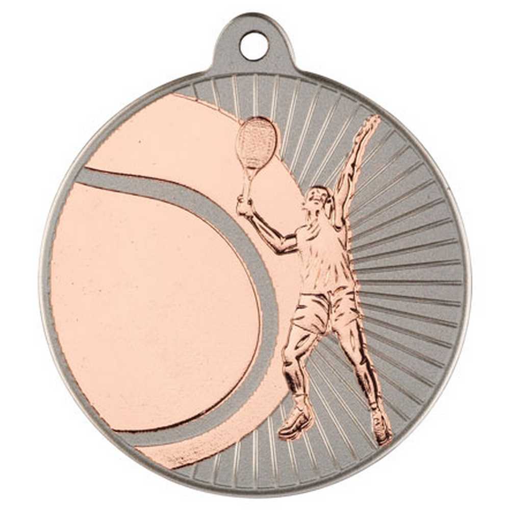 TENNIS TWO COLOUR MEDAL MATT SILVER/BRONZE - 2in - Optimum Teamwear