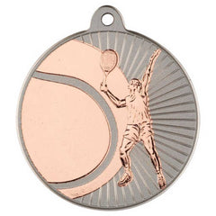 TENNIS TWO COLOUR MEDAL MATT SILVER/BRONZE - 2in - Optimum Teamwear