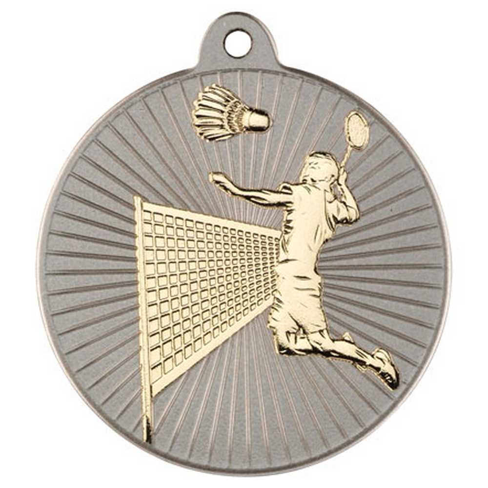 BADMINTON TWO COLOUR MEDAL MATT SILVER/GOLD - 2in - Optimum Teamwear