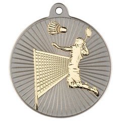 BADMINTON TWO COLOUR MEDAL MATT SILVER/GOLD - 2in - Optimum Teamwear