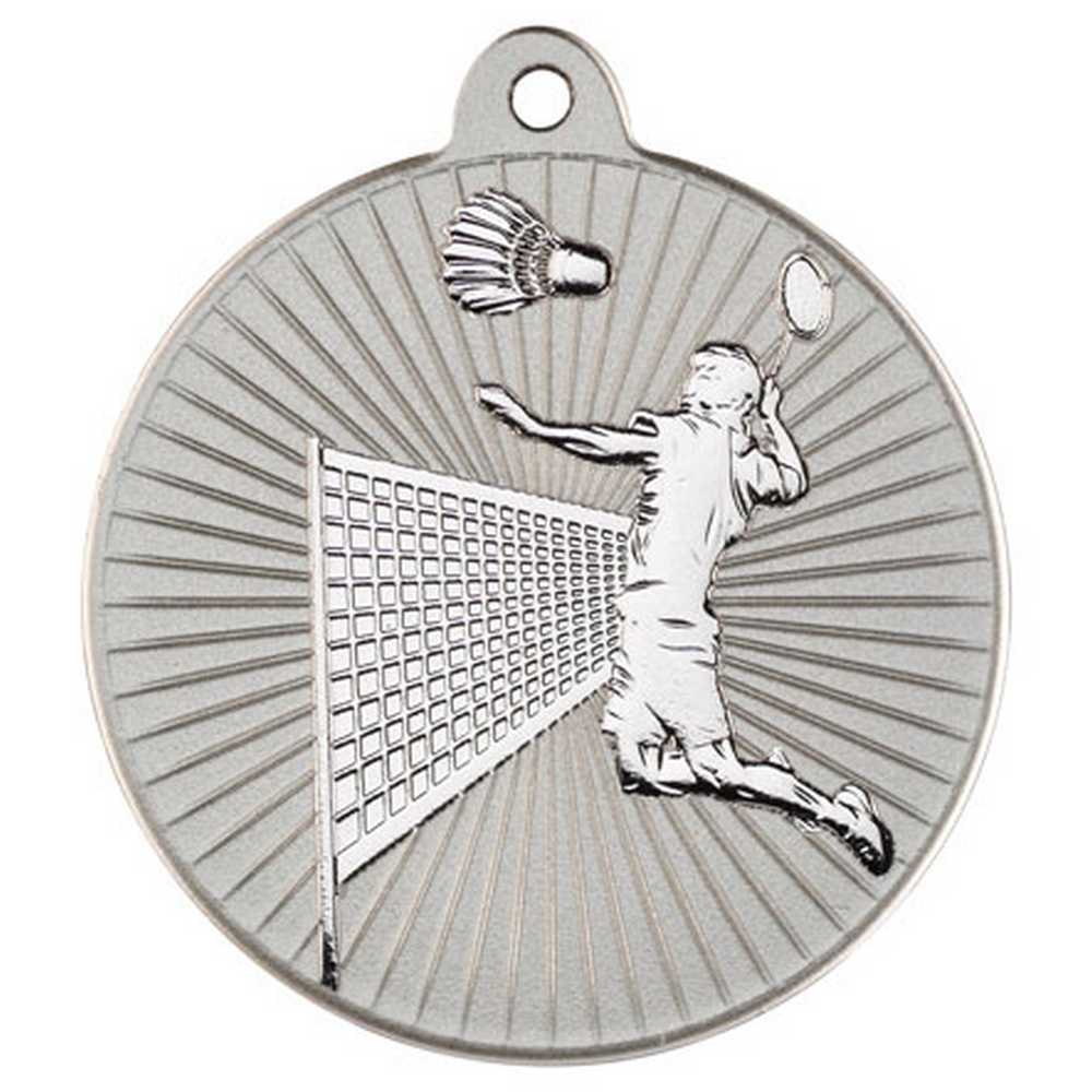 BADMINTON TWO COLOUR MEDAL MATT SILVER/SILVER - 2in - Optimum Teamwear