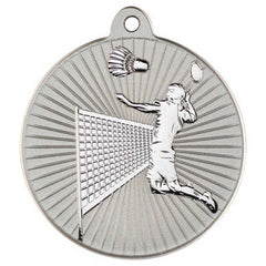 BADMINTON TWO COLOUR MEDAL MATT SILVER/SILVER - 2in - Optimum Teamwear