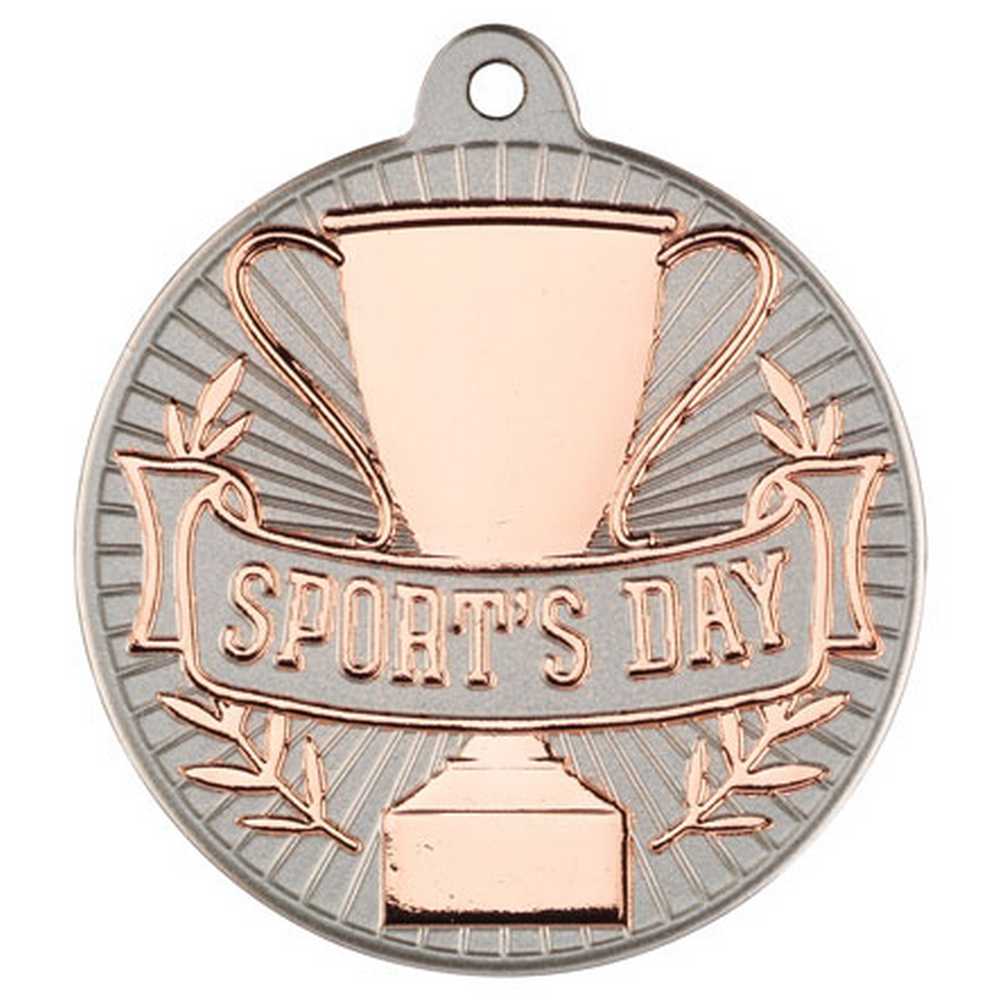 SPORTS DAY TWO COLOUR MEDAL MATT SILVER/BRONZE - 2in - Optimum Teamwear
