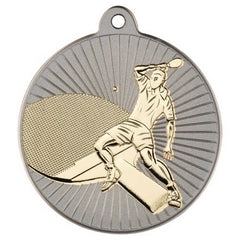 TABLE TENNIS TWO COLOUR MEDAL MATT SILVER/GOLD - 2in - Optimum Teamwear