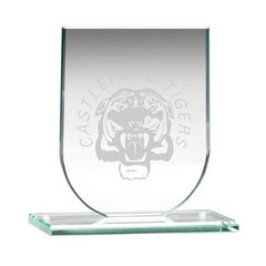 JADE GLASS SHIELD PLAQUE (6mm THICK) - 3.75in - Optimum Teamwear