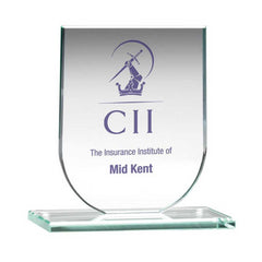 JADE GLASS SHIELD PLAQUE (6mm THICK) - 3.75in - Optimum Teamwear
