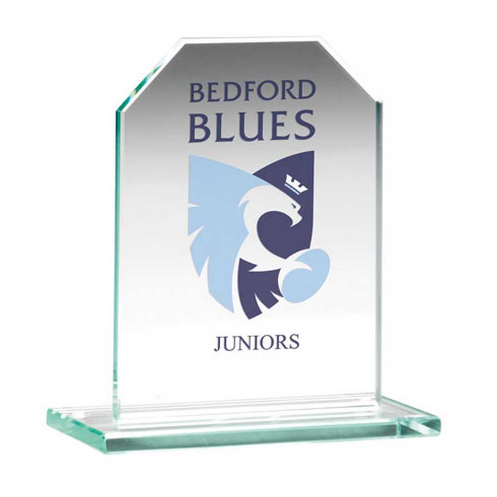 JADE GLASS CHAMFERED RECTANGLE PLAQUE (6mm THICK) - 3.75in - Optimum Teamwear