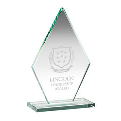 JADE GLASS TALL DIAMOND PLAQUE (10mm THICK) - 7in - Optimum Teamwear