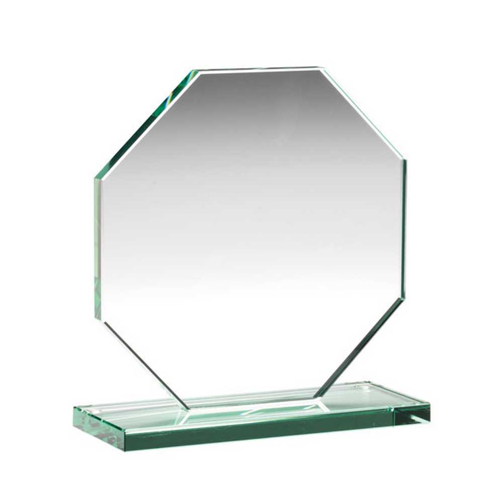 JADE GLASS OCTAGON PLAQUE (10mm THICK) - 4in - Optimum Teamwear