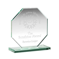 JADE GLASS OCTAGON PLAQUE (10mm THICK) - 4in