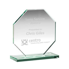 JADE GLASS OCTAGON PLAQUE (10mm THICK) - 4in