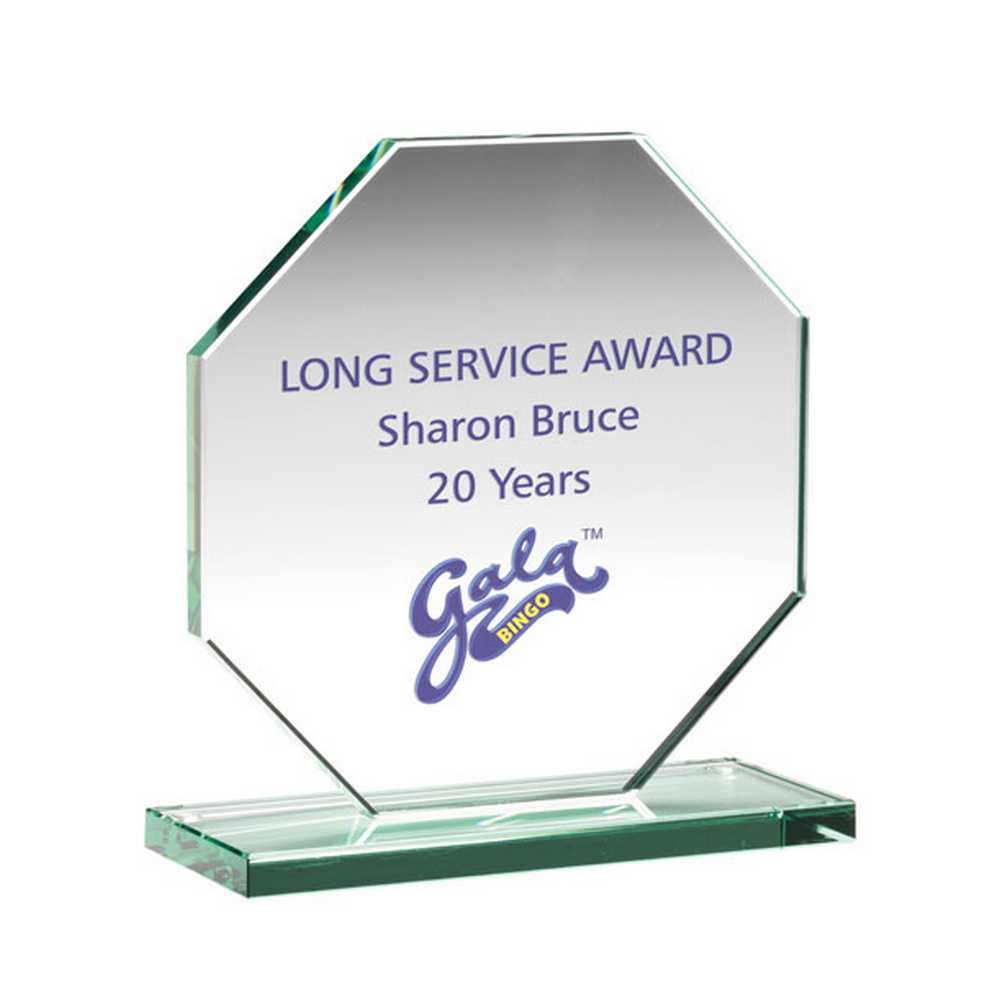 JADE GLASS OCTAGON PLAQUE (10mm THICK) - 4in - Optimum Teamwear