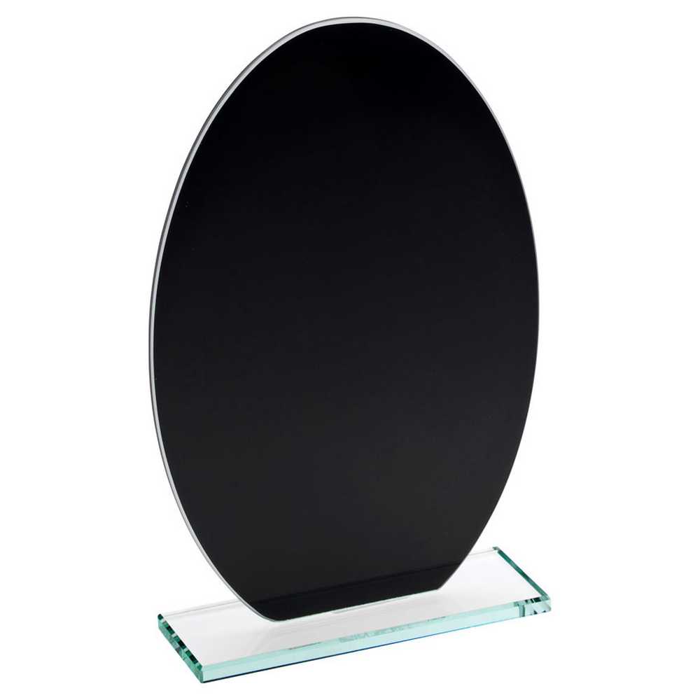 BLACK BACKED JADE GLASS OVAL(4mm THICK) - 8in - Optimum Teamwear