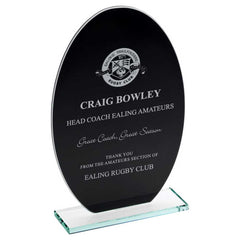 BLACK BACKED JADE GLASS OVAL(4mm THICK) - 8in - Optimum Teamwear