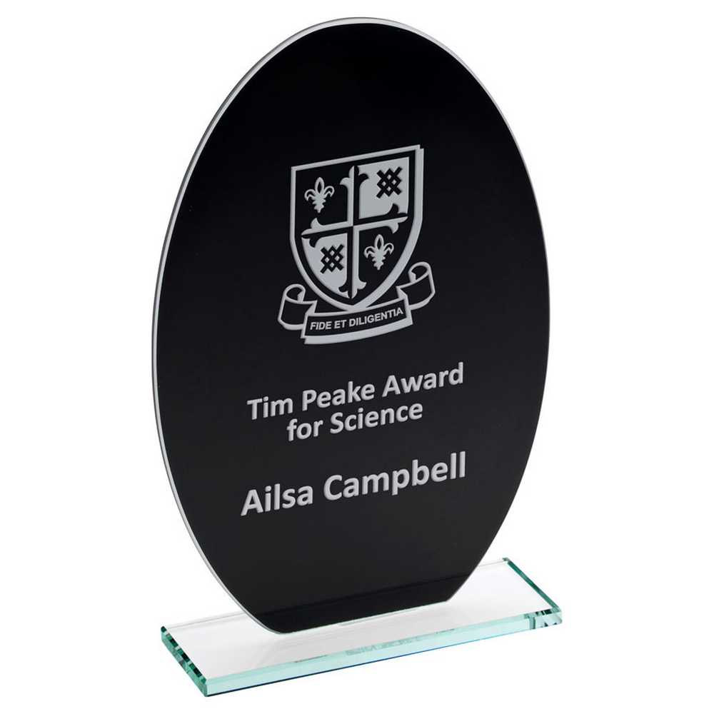 BLACK BACKED JADE GLASS OVAL(4mm THICK) - 8in - Optimum Teamwear