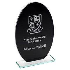 BLACK BACKED JADE GLASS OVAL(4mm THICK) - 8in - Optimum Teamwear