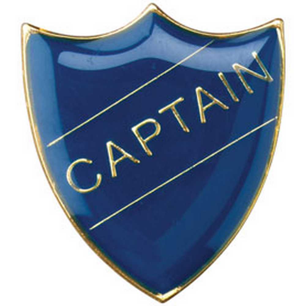 SCHOOL SHIELD BADGE (CAPTAIN) BLUE - 1.25in - Optimum Teamwear