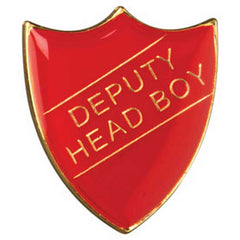 SCHOOL SHIELD BADGE (DEPUTY HEAD BOY) RED - 1.25in - Optimum Teamwear