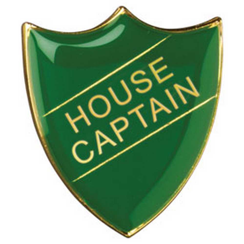 SCHOOL SHIELD BADGE (HOUSE CAPTAIN) GREEN - 1.25in - Optimum Teamwear