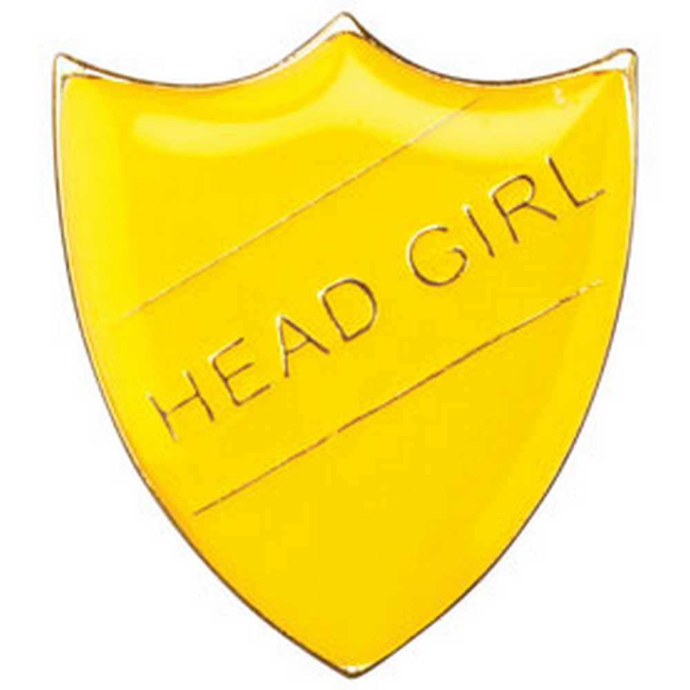 SCHOOL SHIELD BADGE (HEAD GIRL) YELLOW - 1.25in - Optimum Teamwear