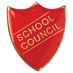 SCHOOL SHIELD BADGE (SCHOOL COUNCIL) RED - 1.25in - Optimum Teamwear