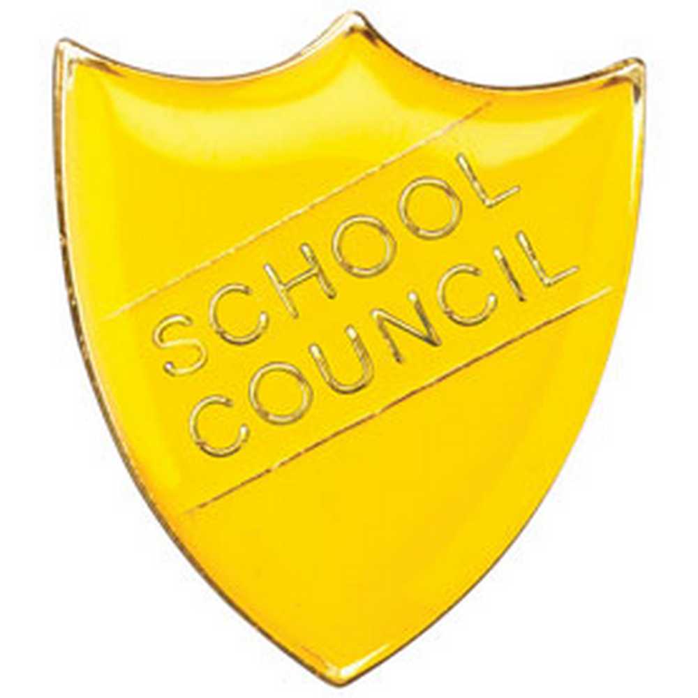 SCHOOL SHIELD BADGE (SCHOOL COUNCIL) YELLOW - 1.25in - Optimum Teamwear