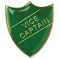 SCHOOL SHIELD BADGE (VICE CAPTAIN) GREEN - 1.25in