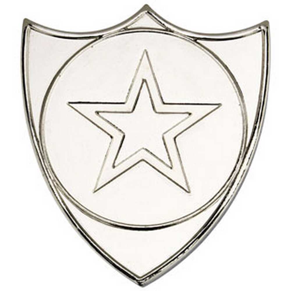SHIELD BADGE (1in CENTRE) SILVER - 1.5in - Optimum Teamwear