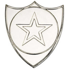 SHIELD BADGE (1in CENTRE) SILVER - 1.5in - Optimum Teamwear