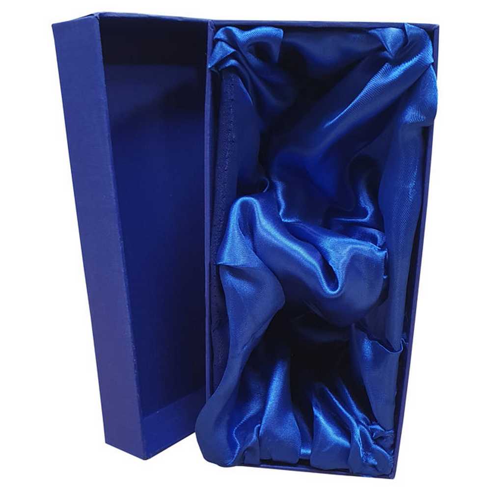 BLUE PRESENTATION BOX FITS 1/2 PINT OR 1 WHISKEY OR 1 BRANDY - 140 x 140 x 90mm