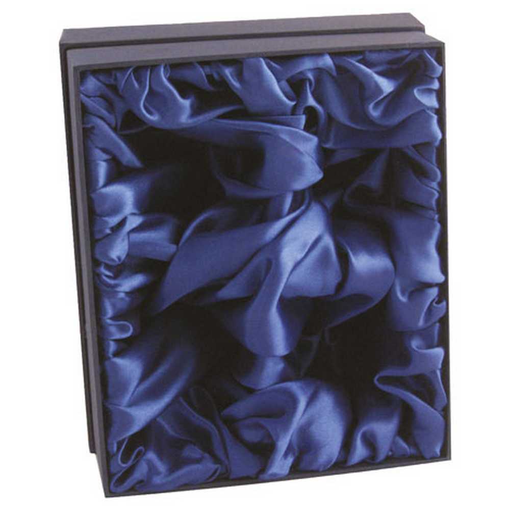BLUE PRESENTATION BOX FITS 1/2 PINT OR 1 WHISKEY OR 1 BRANDY - 140 x 140 x 90mm