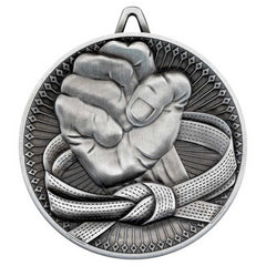 MARTIAL ARTS DELUXE MEDAL ANTIQUE SILVER - 2.35in - Optimum Teamwear