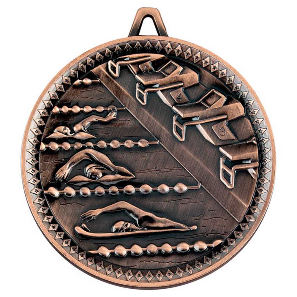 SWIMMING DELUXE MEDAL BRONZE - 2.35in - Optimum Teamwear