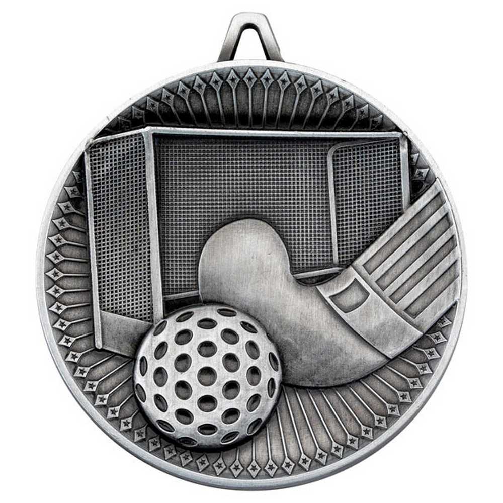 HOCKEY DELUXE MEDAL ANTIQUE SILVER - 2.35in - Optimum Teamwear