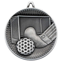 HOCKEY DELUXE MEDAL ANTIQUE SILVER - 2.35in - Optimum Teamwear