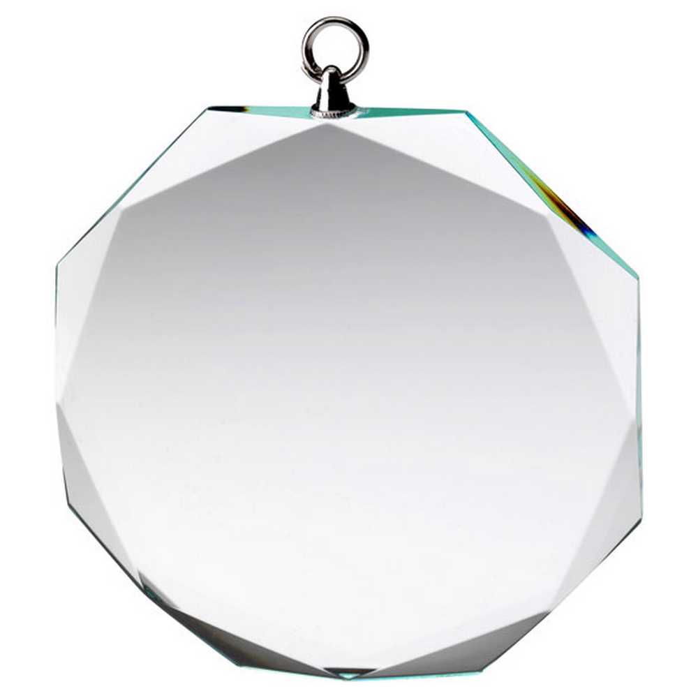 CLEAR GLASS OCTAGON MEDAL (6mm THICK) - 2.75in - Optimum Teamwear