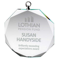 CLEAR GLASS OCTAGON MEDAL (6mm THICK) - 2.75in - Optimum Teamwear