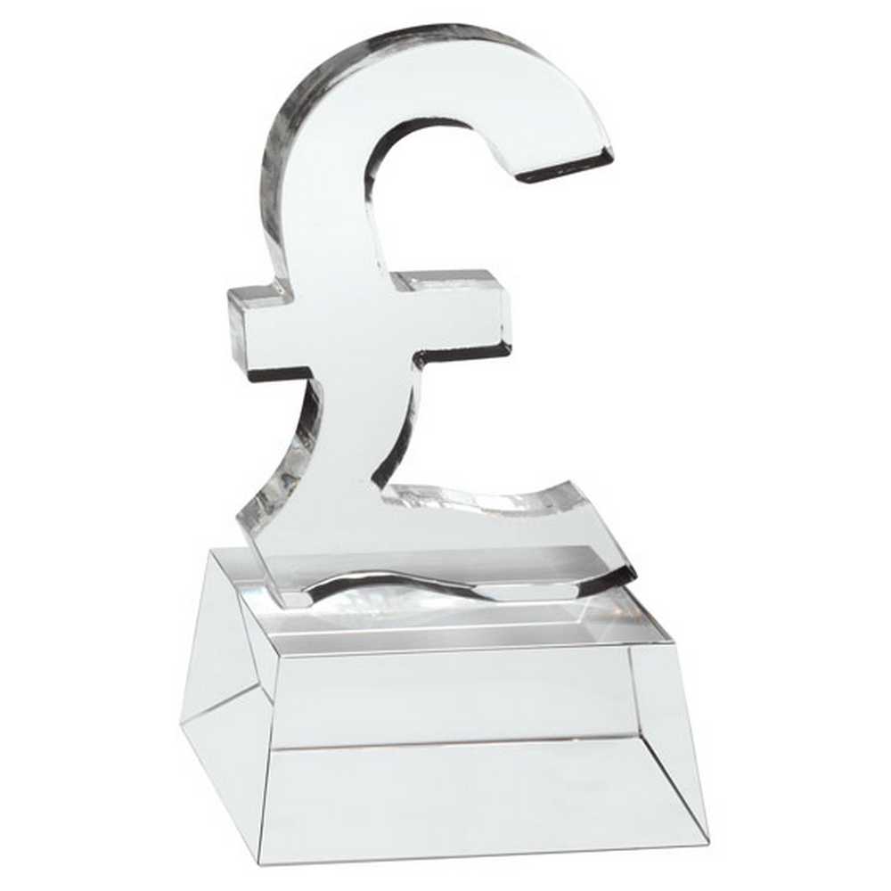 CLEAR GLASS 'POUND SIGN' ON BASE - 4.75in