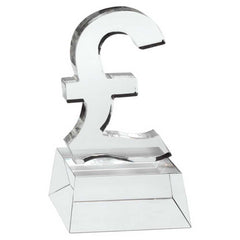 CLEAR GLASS 'POUND SIGN' ON BASE - 4.75in