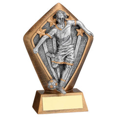 BRZ/GOLD DIAMOND HOLDER WITH 'FEMALE FOOTBALL' DISC AND PLATE - 5.25in