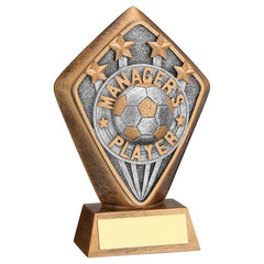 BRZ/GOLD DIAMOND HOLDER WITH 'MANAGERS PLAYER' DISC AND PLATE - 5.25in
