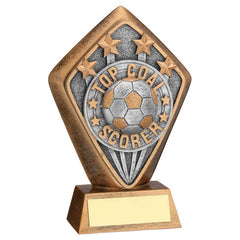 BRZ/GOLD DIAMOND HOLDER WITH 'TOP GOAL SCORER' DISC AND PLATE - 5.25in